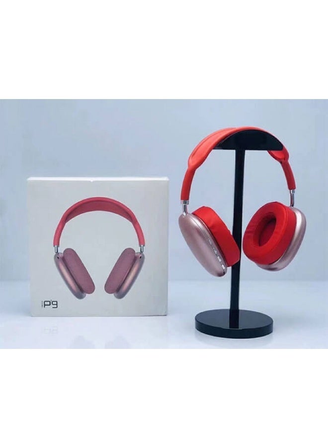 P9 Bluetooth Wireless Headset Over-Ear Headphone With Mic Red - Image 4